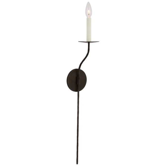 Ian K. Fowler Belfair Large Tail Sconce in Aged Iron Wall Light W4.5″ x H28.75″