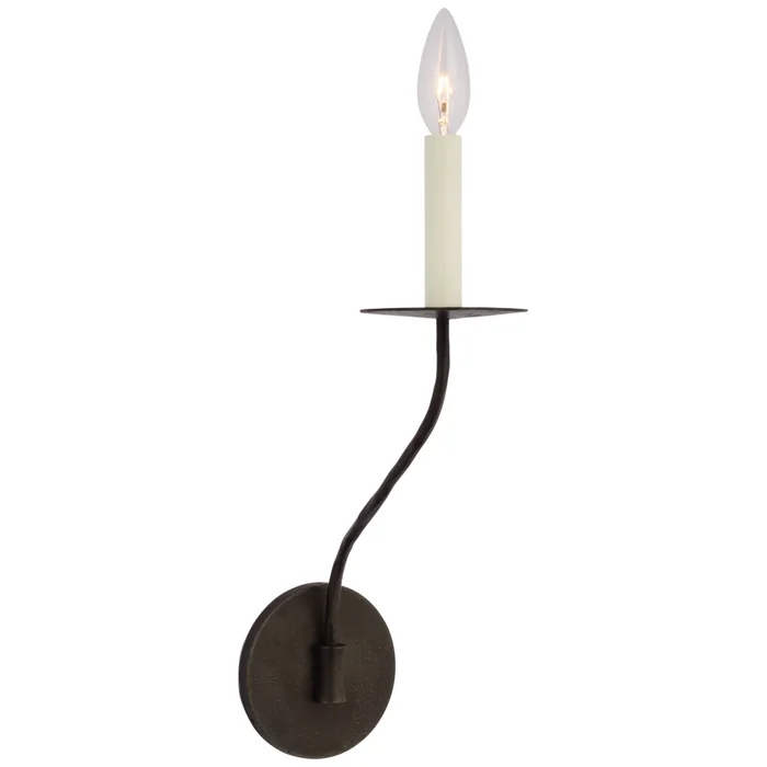 Ian K. Fowler Belfair Medium Single Sconce in Aged Iron Wall Light W4.5″ x H15.5″