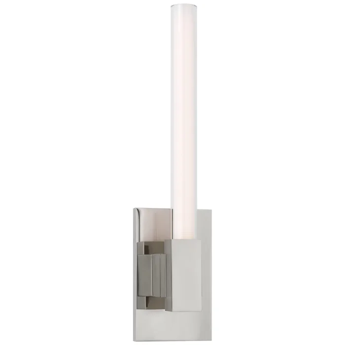Ian K. Fowler Mafra Small Sconce in Polished Nickel with White Glass Wall Light W3″ x H12.75″