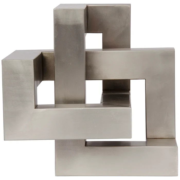 illusion object, metal with antique silver finish