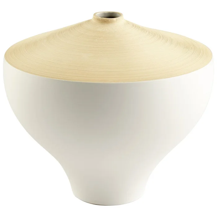 Inez Vase Matte White Medium By Cyan Design