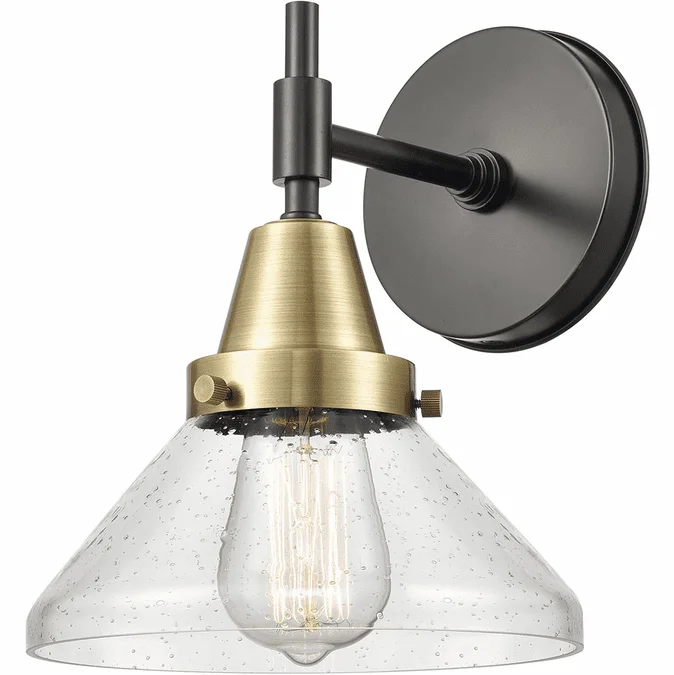Innovations 447-1W-BAB-G4474 Caden Black Antique Brass Seedy Caden Wall Lighting Fixture