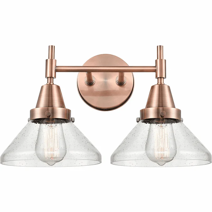 Innovations 447-2W-AC-G4474 Caden Antique Copper Seedy Caden 2-Light Bathroom Lighting