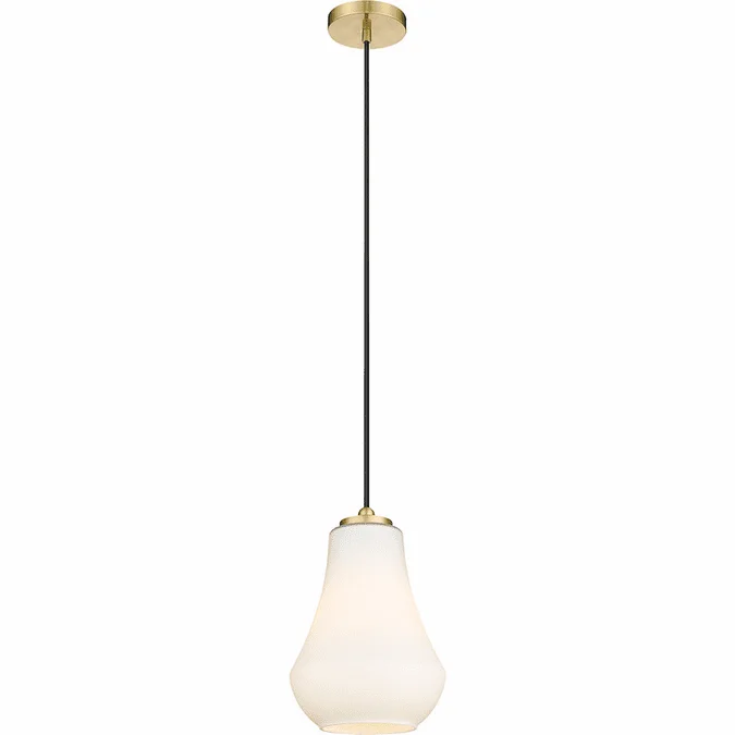 Innovations 490-1P-SG-G571-7 Fairfield Satin Gold Matte White Cased Fairfield LED Mini Pendant Hanging Light