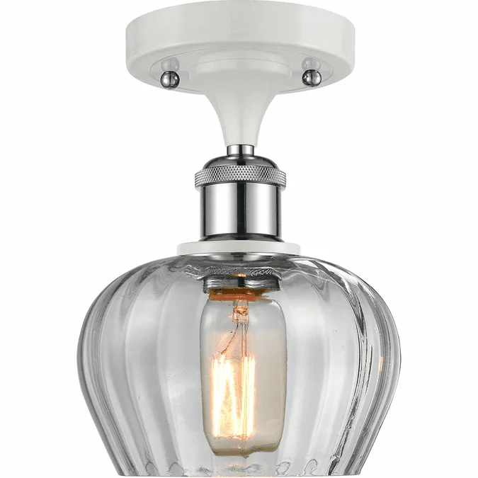 Innovations 516-1C-WPC-G92 Ballston Fenton White and Polished Chrome LED Ceiling Lighting Fixture