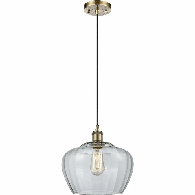 Innovations 516-1P-AB-G92-L Ballston Fenton Antique Brass LED Mini Hanging Pendant Light