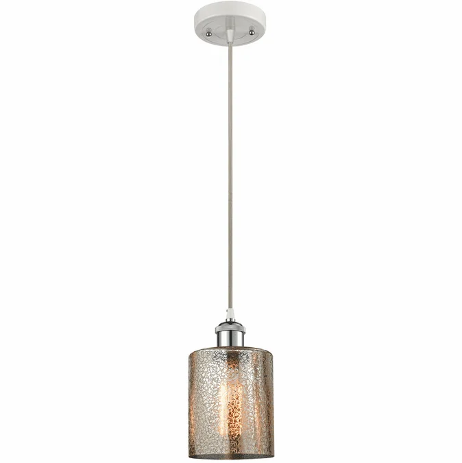 Innovations 516-1P-WPC-G116 Ballston Cobbleskill White and Polished Chrome LED Mini Pendant Light Fixture