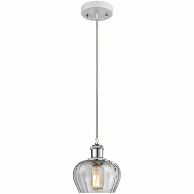 Innovations 516-1P-WPC-G92 Ballston Fenton White and Polished Chrome LED Mini Pendant Lamp