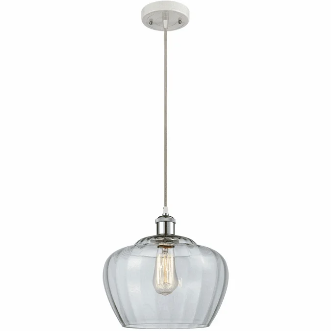Innovations 516-1P-WPC-G92-L Ballston Fenton White and Polished Chrome LED Mini Drop Ceiling Lighting