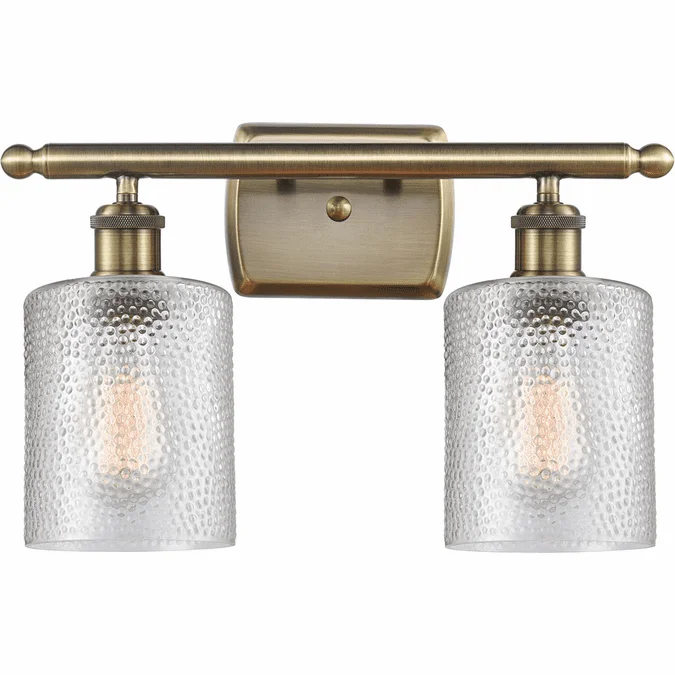Innovations 516-2W-AB-G112-LED Ballston Cobbleskill Modern Antique Brass LED 2-Light Lighting For Bathroom