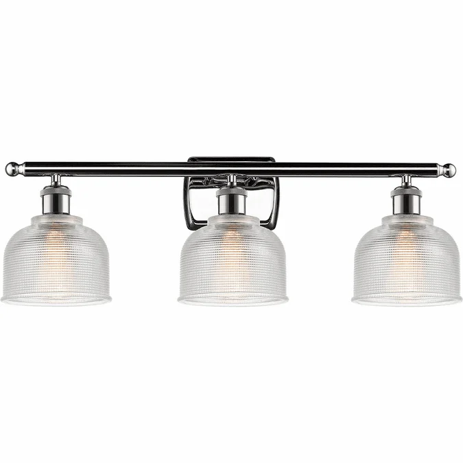 Innovations 516-3W-PC-G412 Ballston Dayton Polished Chrome LED 3-Light Bathroom Lighting