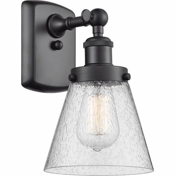 Innovations 916-1W-BK-G64 Ballston Small Cone Modern Matte Black Light Sconce