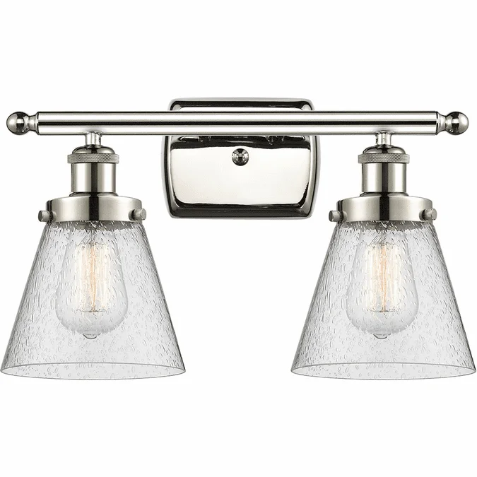 Innovations 916-2W-PN-G64 Ballston Small Cone Contemporary Polished Nickel 2-Light Bath Lighting