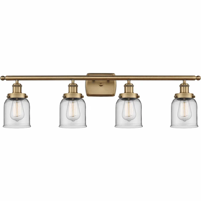 Innovations 916-4W-BB-G52 Ballston Small Bell Contemporary Brushed Brass 4-Light Vanity Light