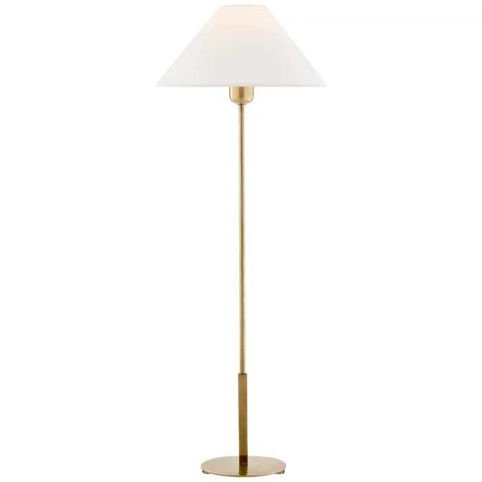 J. Randall Powers Hackney Buffet Lamp in Hand-Rubbed Antique Brass with Linen Shade Table Lamp W11.75″ x H31.75″