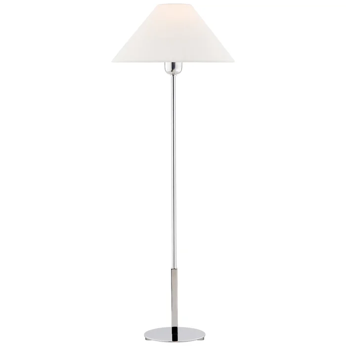 J. Randall Powers Hackney Buffet Lamp in Polished Nickel with Linen Shade Table Lamp W11.75″ x H31.75″