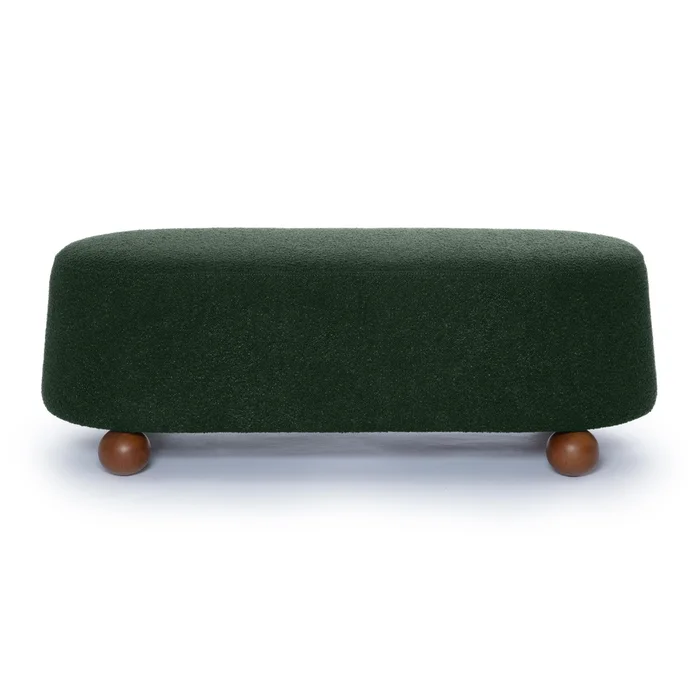 jaine forest green boucle large ottoman