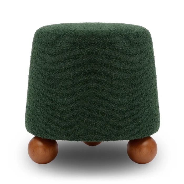 jaine forest green boucle stool