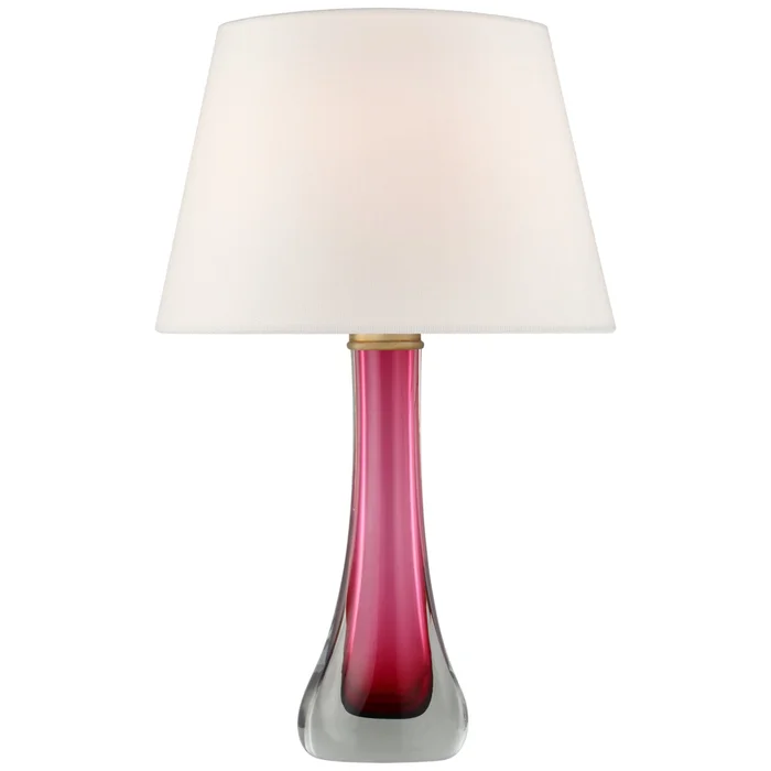 Julie Neill Christa Large Table Lamp in Cerise with Linen Shade W18″ x H29.5″