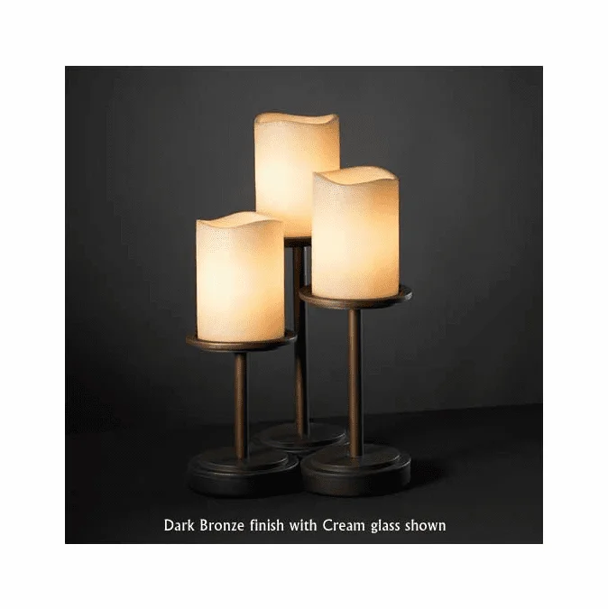 Justice Design 8797-14 Dakota 3-Light Table Lamp with Melted Rim Glass