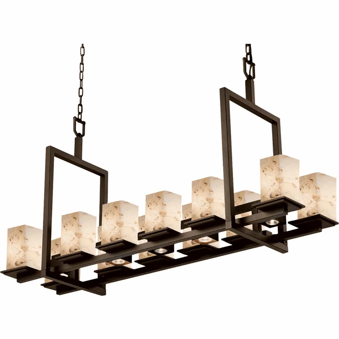 Justice Design ALR-8620-15 Alabaster Rocks! Montana Contemporary Square Kitchen Island Light