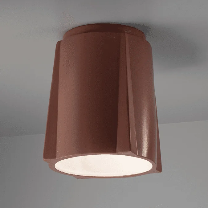 Justice Design CER-6140-CLAY Radiance Compass Modern Canyon Clay LED Ceramic Home Ceiling Lighting