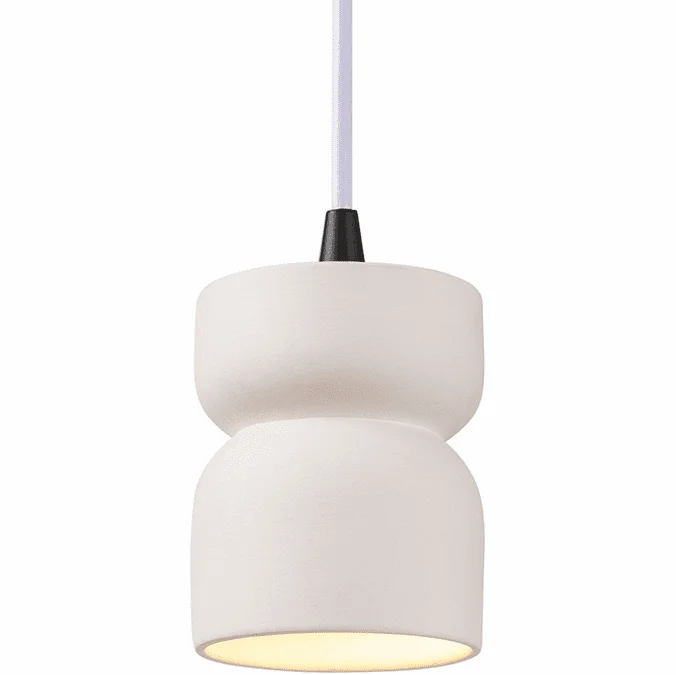 Justice Design CER-6500-BIS-MBLK-WTCD Radiance Bisque Mini Drop Lighting