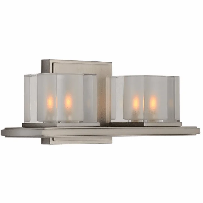 Kalco 306432SN Naples Modern Satin Nickel Xenon 2-Light Lighting For Bathroom