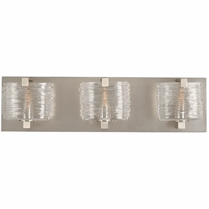 Kalco 313733SN South Bay Contemporary Satin Nickel Xenon 3-Light Bathroom Vanity Light