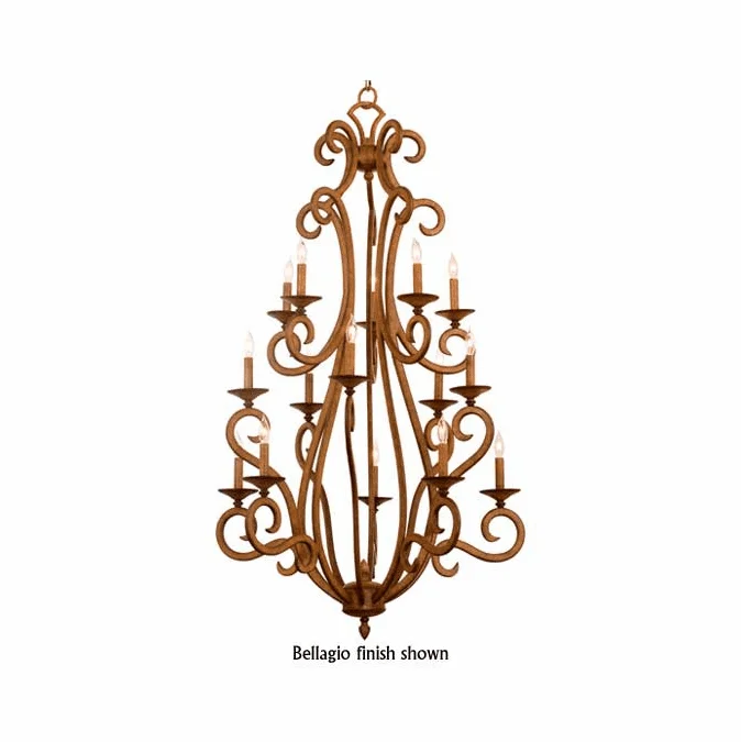 Kalco 3164 Santa Barbara Tortoise Shell 15-Light Candle Foyer Chandelier