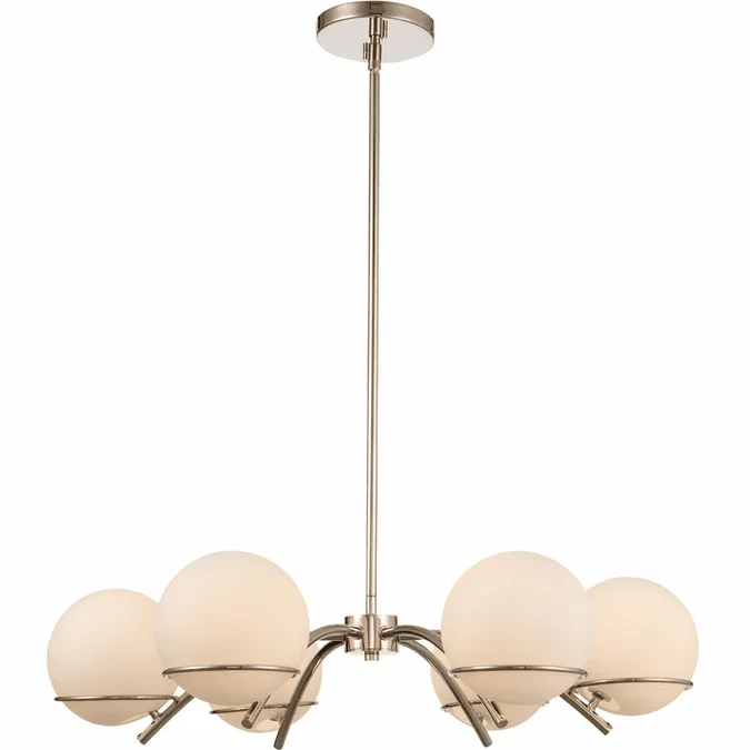 Kalco 513571PN Everett Contemporary Polished Nickel Chandelier Lamp