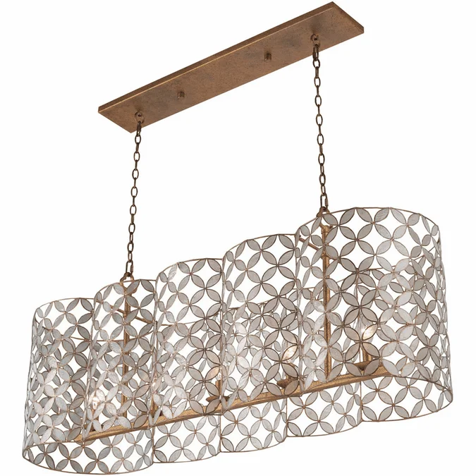 Kalco 515061OL Maurelle Modern Oxidized Gold Leaf Island Light Fixture
