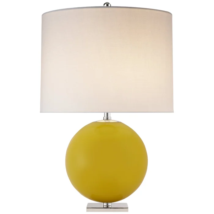 kate spade new york Elsie Table Lamp in Yellow with Linen Shade W16″ x H25.5″