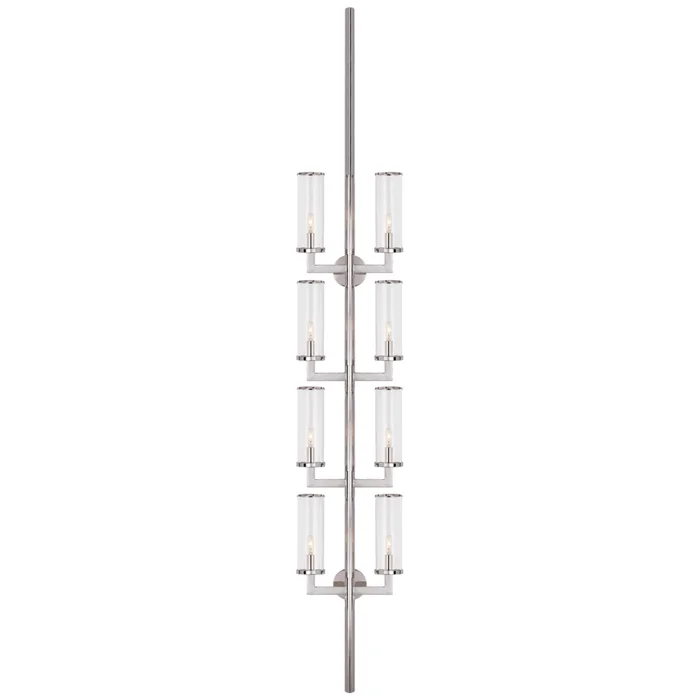 Kelly Wearstler Liaison Statement Sconce in Polished Nickel with Clear Glass Wall Light W12.75″ x H84.25″
