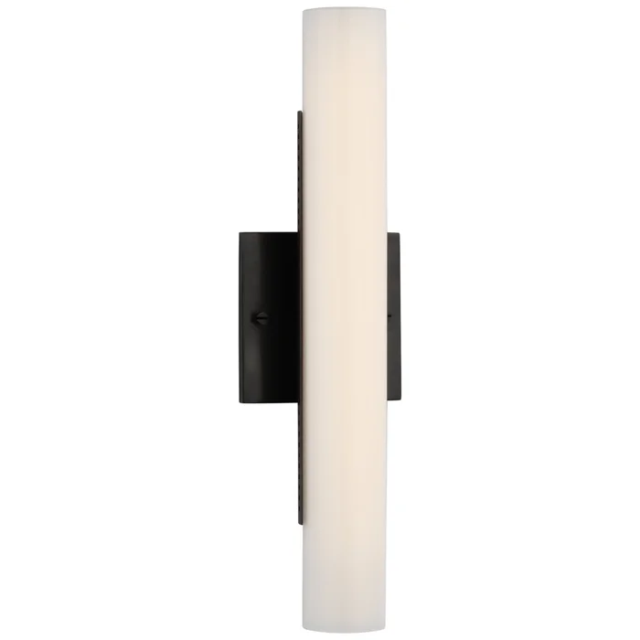 Kelly Wearstler Precision 15″ Bath Light in Bronze with White Glass Wall Light W4.25″ x H15″