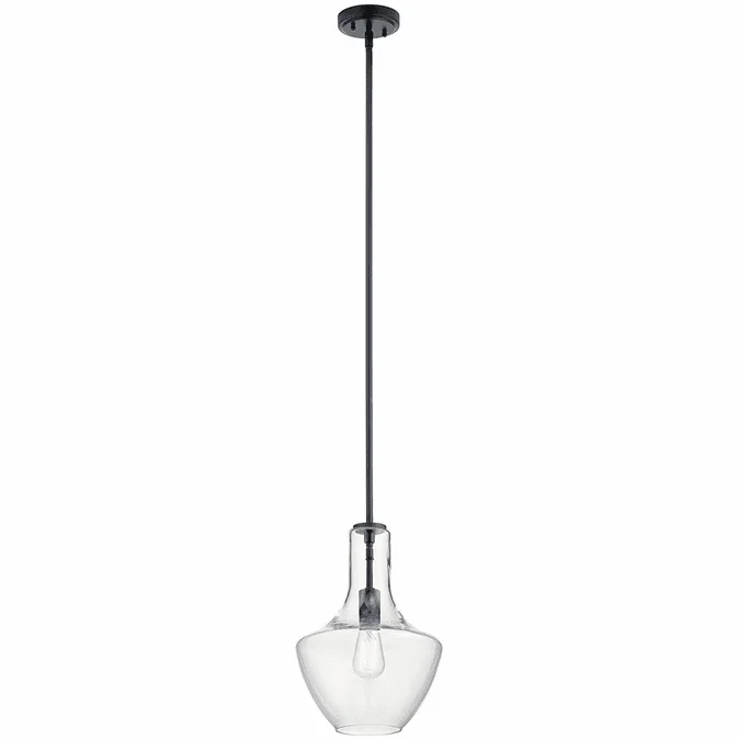 Kichler 42141BK Everly Contemporary Black Mini Pendant Light Fixture