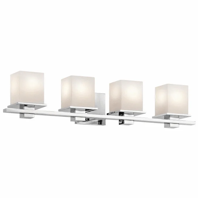 Kichler 45152CH Tully Contemporary Chrome Finish 6.5″ Tall 4-Light Bathroom Lighting Fixture