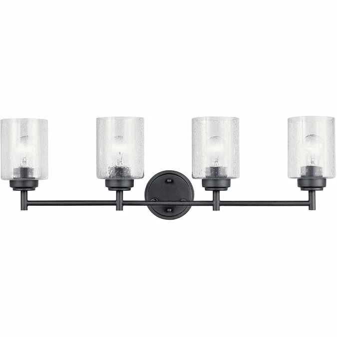 Kichler 45887BK Winslow Modern Black 4-Light Bath Wall Sconce