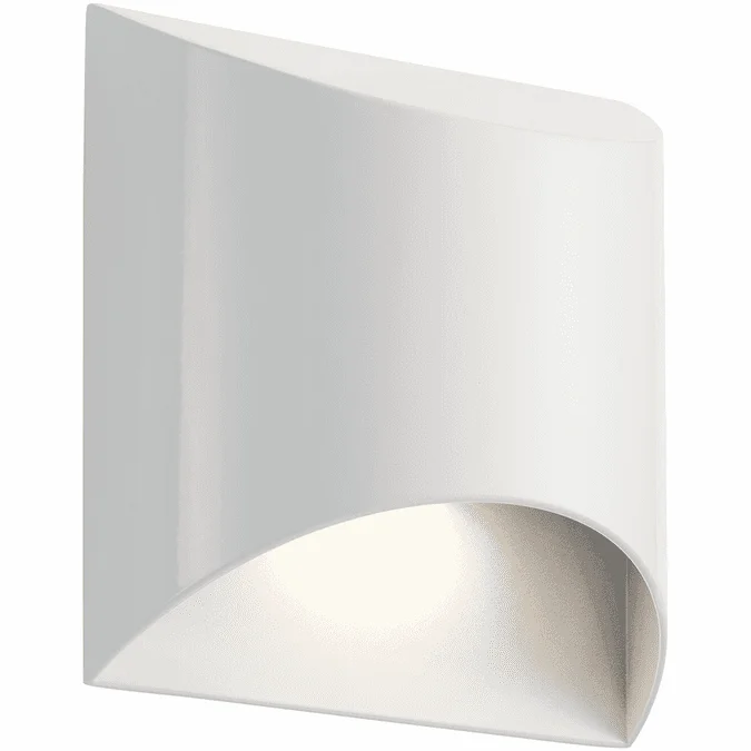 Kichler 49278WHLED Wesley Contemporary White LED Outdoor Wall Light Sconce