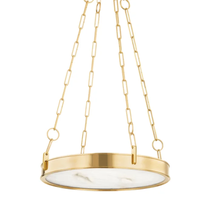 Kirby 1-Light Chandelier in Aged Brass 20L x 20W x 3.5H
