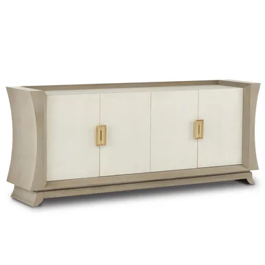 Koji Collection Credenza in Oyster Gray/Cream/Brushed Polished Brass (142|3000-0212)