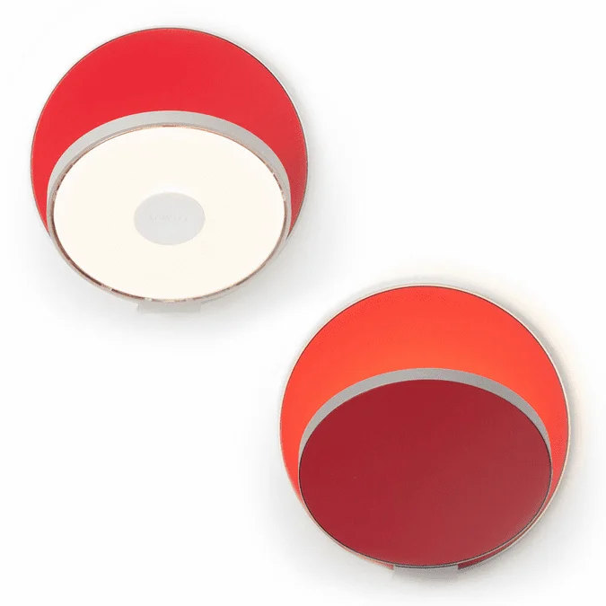 Koncept GRW-S-SIL-MRD Gravy Modern Silver / Matte Reds LED Wall Light Sconce