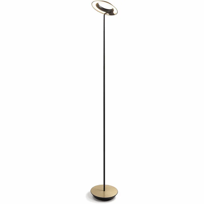 Koncept RYO-SW-MTB-BRS-FLR Royyo Modern Matte Black / Brass LED Lighting Floor Lamp