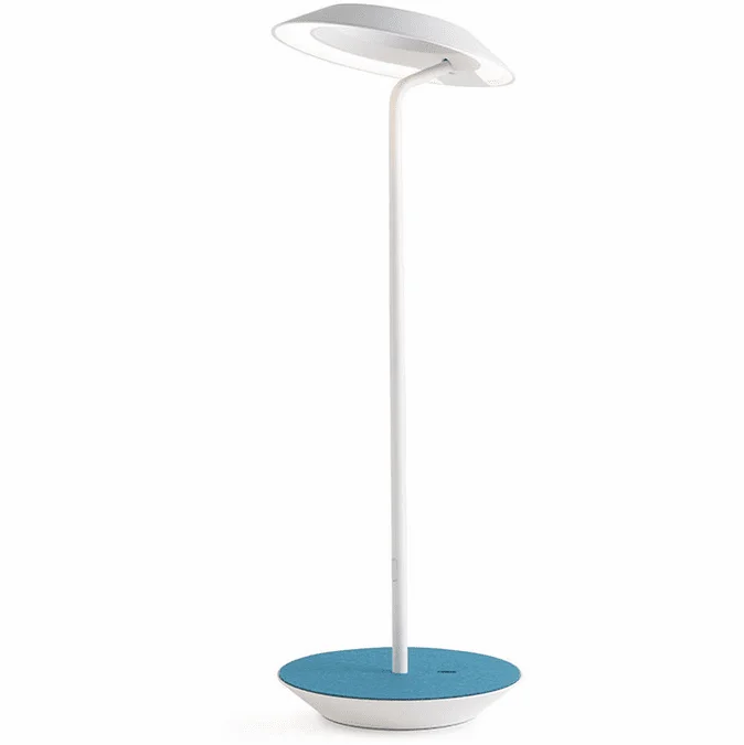 Koncept RYO-SW-MWT-AZF-DSK Royyo Contemporary Matte White / Azure Felt LED Task Lamp