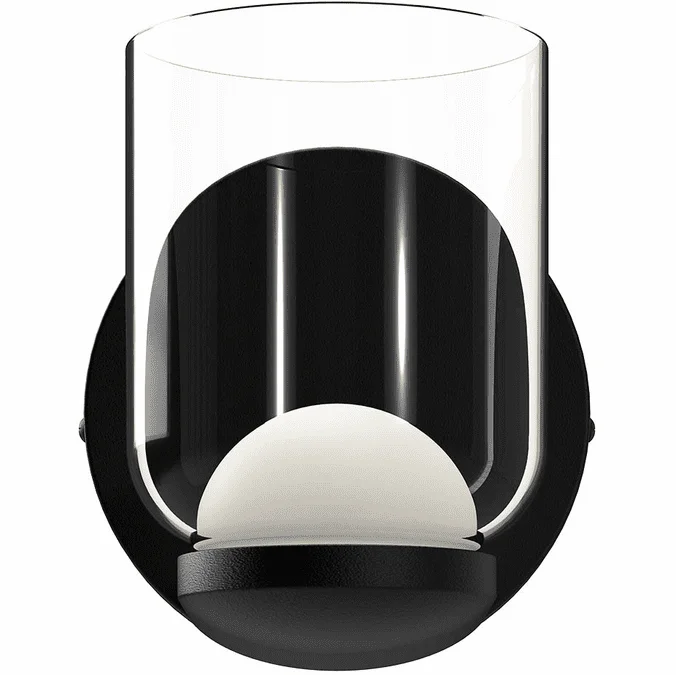 Kuzco WS52505-BK/CL Cedar Modern Black/Clear Glass LED Light Sconce