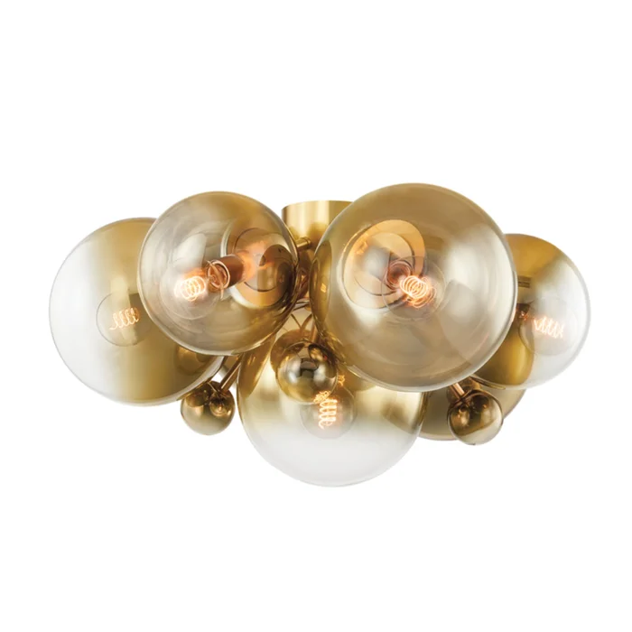 Kyoto 7-Light Flush Mount in Vintage Polished Brass 30.5L x 30.5W x 14.75H