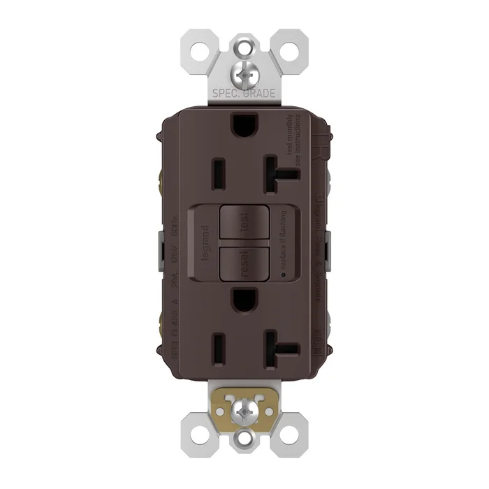 Legrand Radiant Spec-Grade Self-Test GFCI Receptacle – Dark Bronze – 2097TRDBCC4