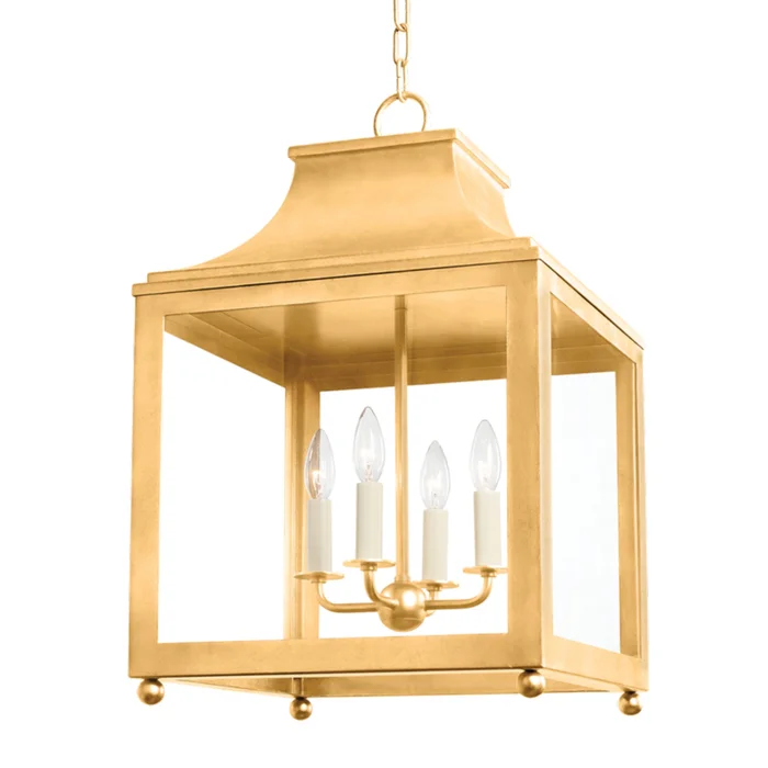 Leigh 4-Light Pendant in Vintage Gold Leaf 7.75L x 16W x 25H