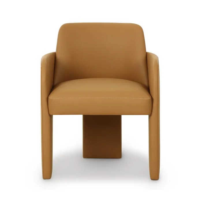 leo tan performance vegan leather dining chair