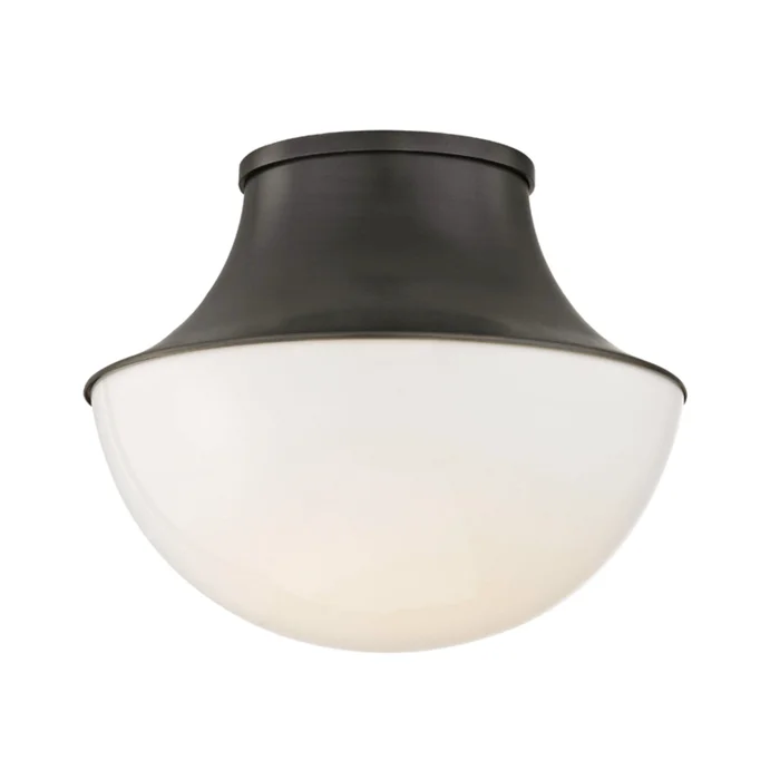 Lettie 1-Light Flush Mount in Old Bronze 10.75L x 10.75W x 9H